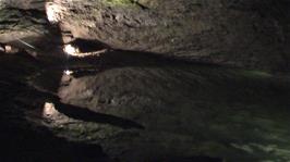 Inside Wookey Hole Caves, 13.5 miles into the ride